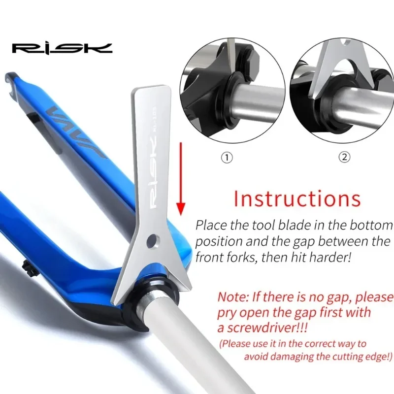 

Bike Upper Lower Bowl Removal Tool Bicycle Crown Race Remover Steel Bike Headset Wrench with Hanging Hole for Bike Bicycle MTB