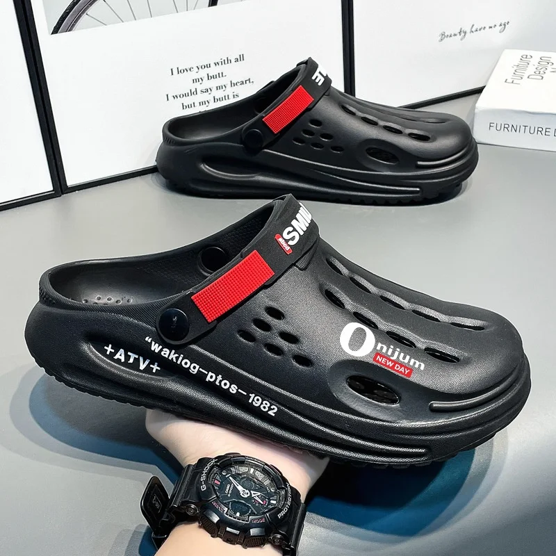 Fashion Unisex Casual Slippers Spring Summer Graphic Detail Classic Hole Design Chunky Sole Easy Wear Daily Walk Clogs