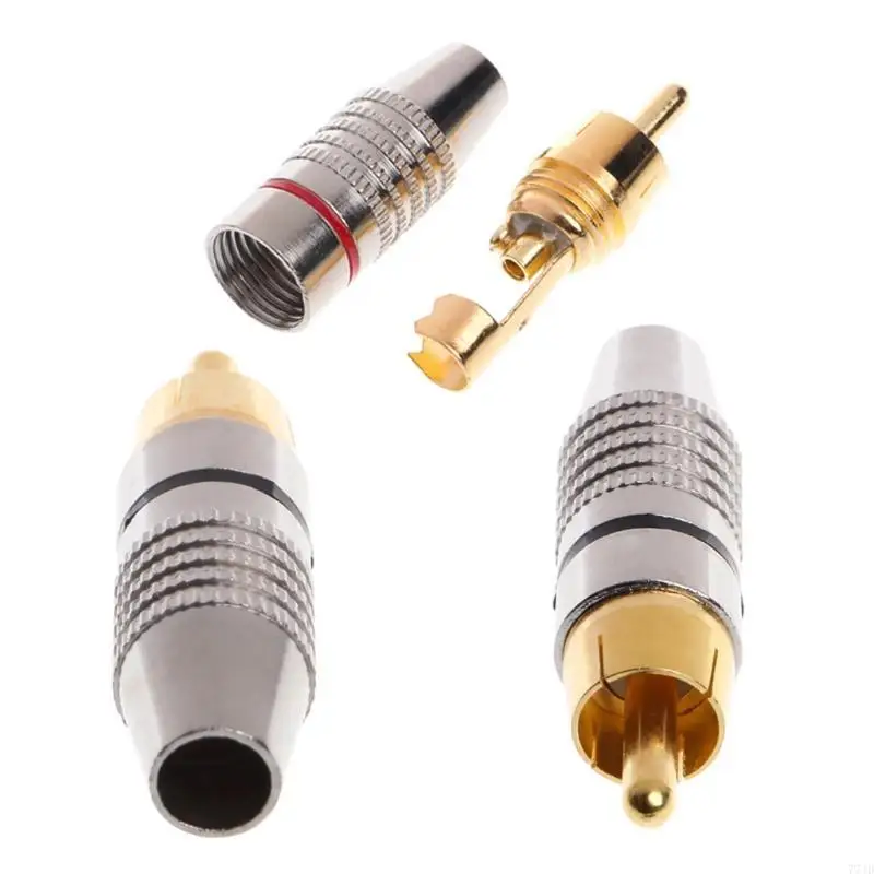 77JD RCA männliche Plug -Video -Verriegelungskabel für AV -Systeme Koaxialkabel -Audioadapter