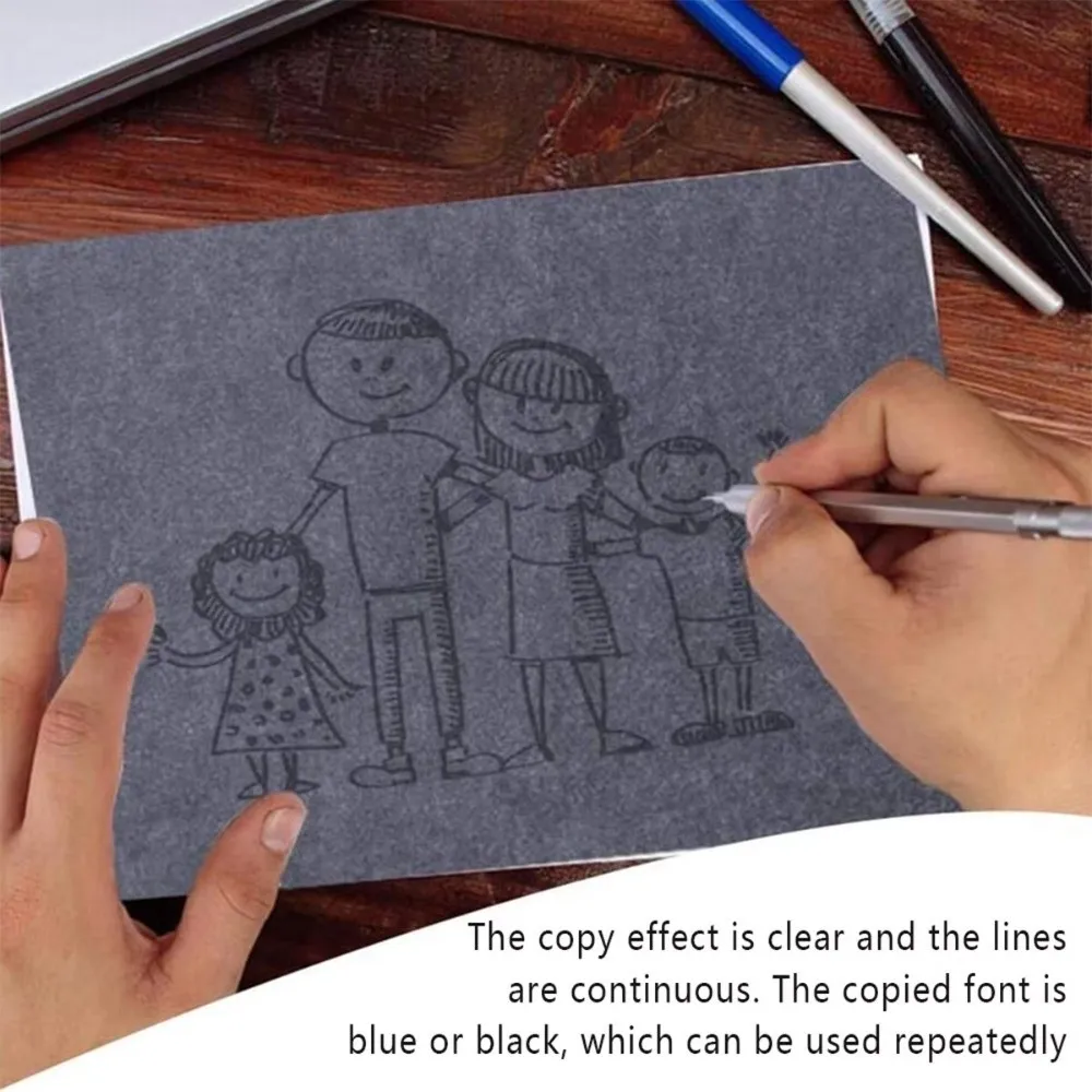 50/10Pcs Handmade Carbon Copy Paper One Side Coated Reusable Stationery Paper Legible Transfer A4 Tracing Paper for Wood