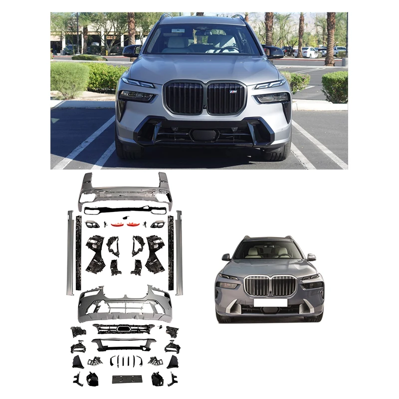 Xds alta qualidade estilo m-tech amortecedor dianteiro traseiro farol fender saia lateral capô corpo kit para x7 g07 lci 2023-a x7 lci M-T