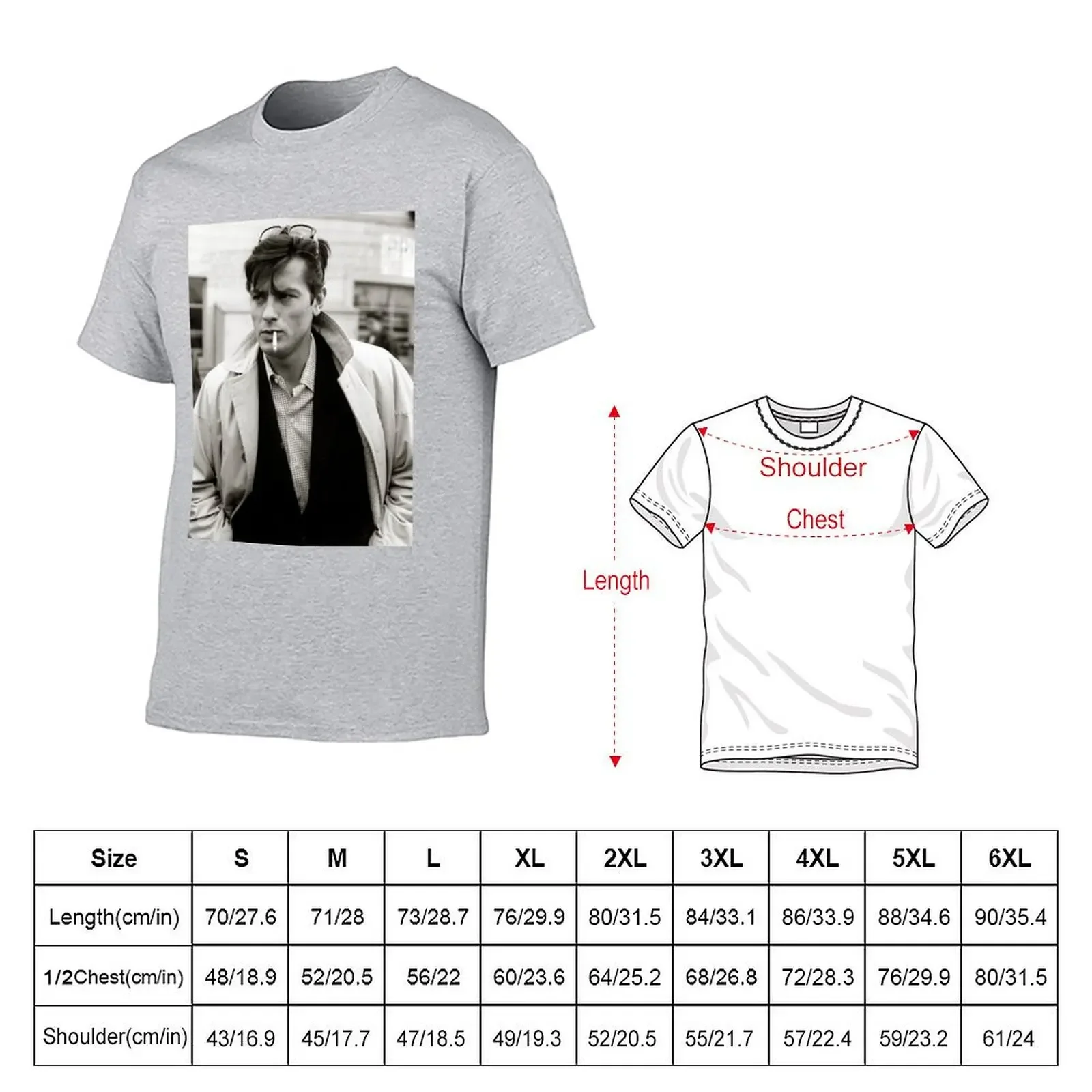 Alain Delon smoking cigarette Classic T-shirt sweat aesthetic clothes t shirt men