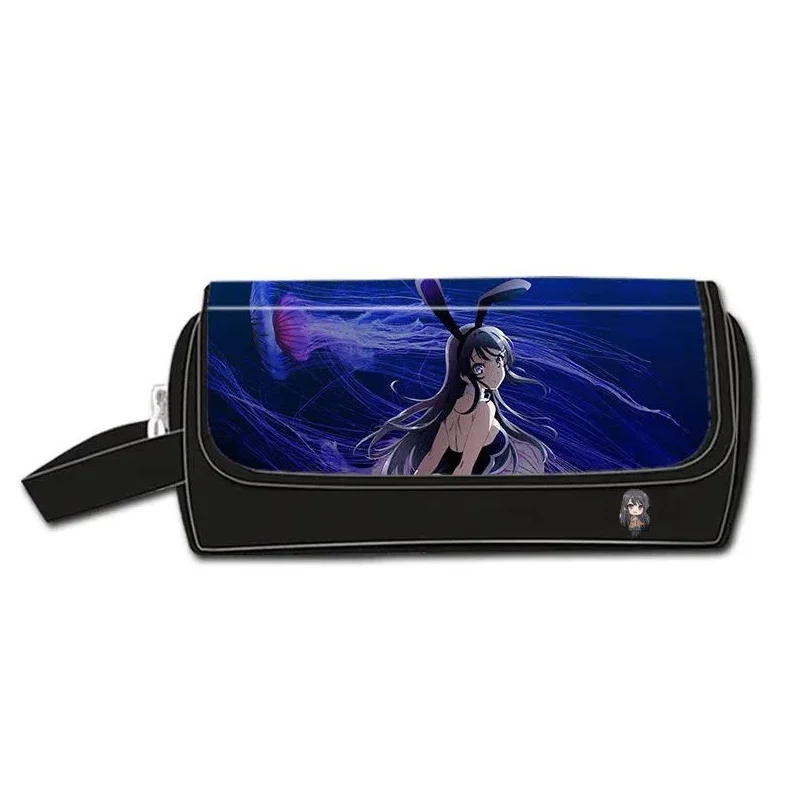 

Черный 20×5,5×9 см, Шахрай не мечтает о Банни-Девушке Сэмпай, сумка-карандаш в стиле аниме, детский пенал для девочек и мальчиков, школьные принадлежности