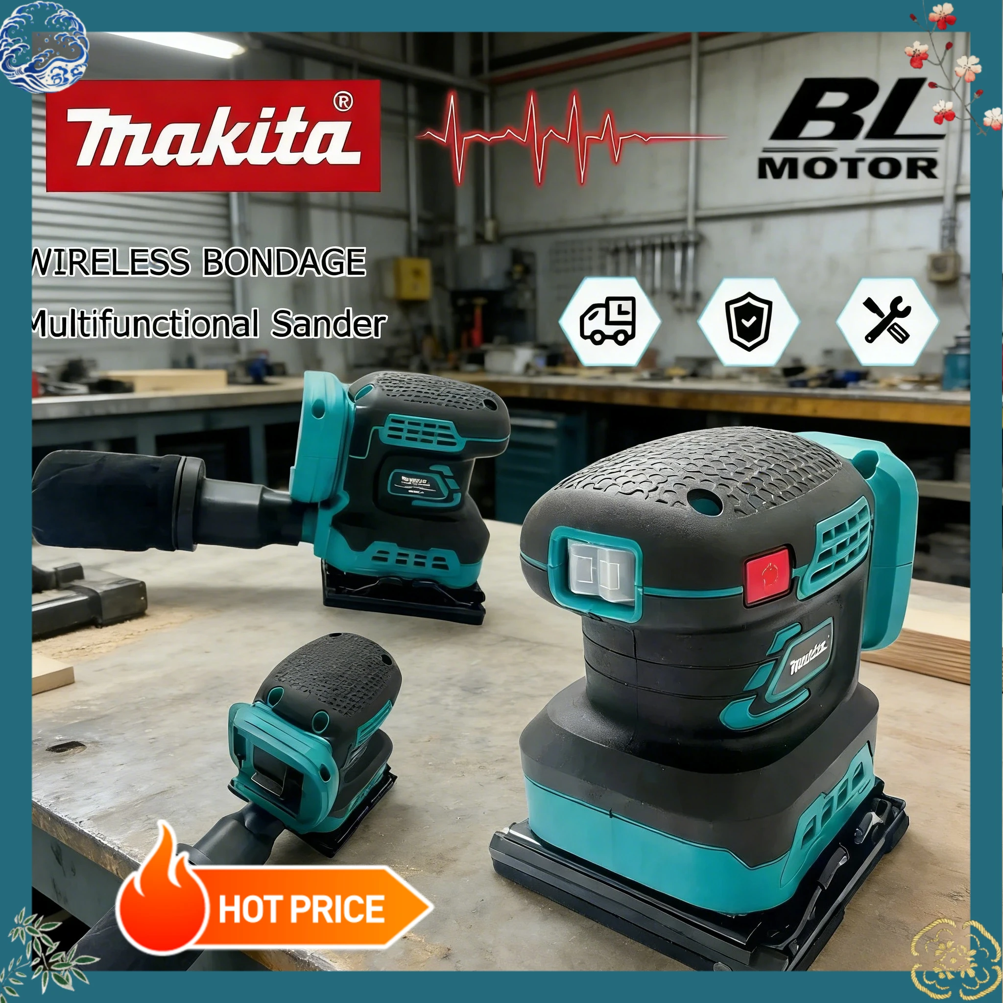 

Беспроводная орбитальная шлифовальная машина Makita, профессиональная полировальная машина, бесщеточный инструмент с регулировкой скорости для аккумулятора Makita 18В