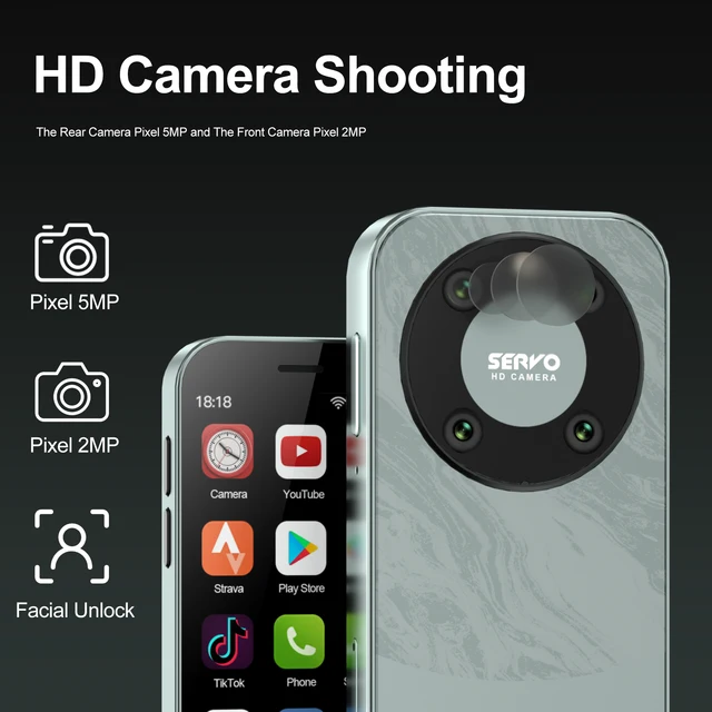 SERVO KING 9000 3.0" HD Display Small Smartphone Android 10.0 Network 4G LTE 2GB+16GB 2000mAh Face Recognition Mini Mobile Phone 5 SERVO KING 9000 3.0" HD Display Small Smartphone Android 10.0 Network 4G LTE 2GB+16GB 2000mAh Face Recognition Mini Mobile Phone 5
