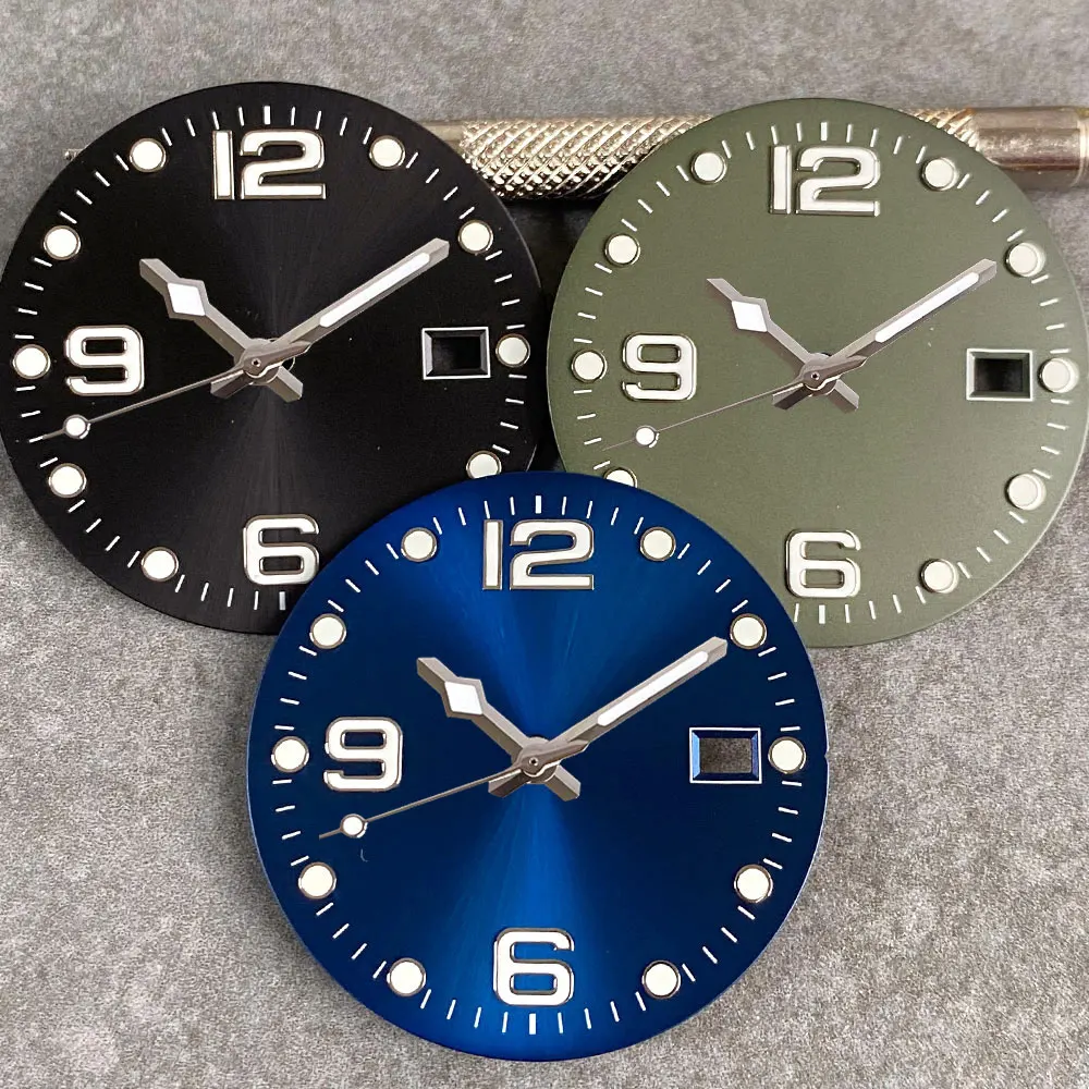 

32,4 мм для аксессуаров для часов Conkas, циферблаты, зеленый светящийся циферблат, подходит для NH35 NH36, детали для часов с автоматическим механизмом NH35A, циферблат часов