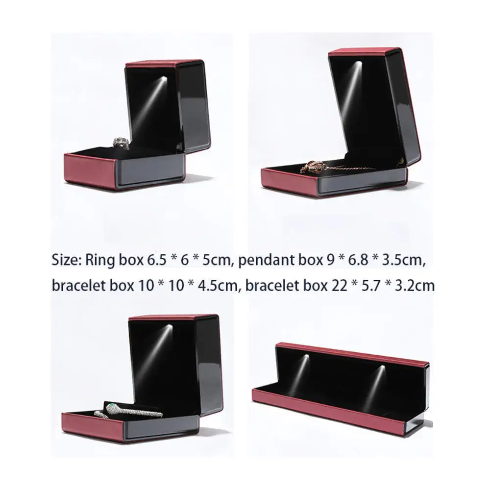 

Jewelry Packaging Box Brushed Leather Mirror Jewelry Box Proposal Jewelry Box Baking Paint For Wedding Anniversary