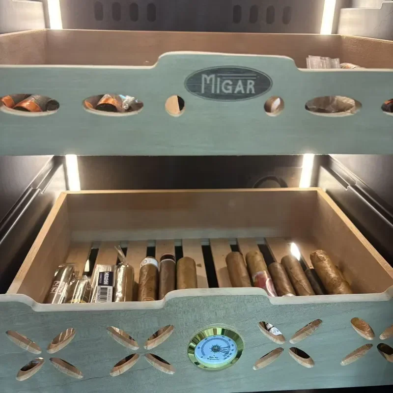 Cigar Humidor Cabinet Electronic Temperature Control Constant Humidity Frost Free Cedar Wood Moisturizing Office Home