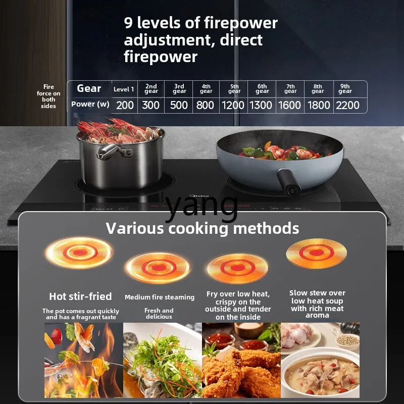 CX  induction cooker double stove embedded household desktop high-power high-firepower double-head stove view 4