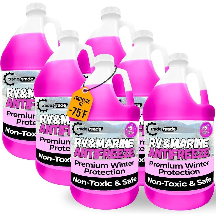 

Premium Blend RV Antifreeze for Winterizing Marine Antifreeze with -75F Freezing Point Protection 6 Gallon 6-Pack Pink Winteriz