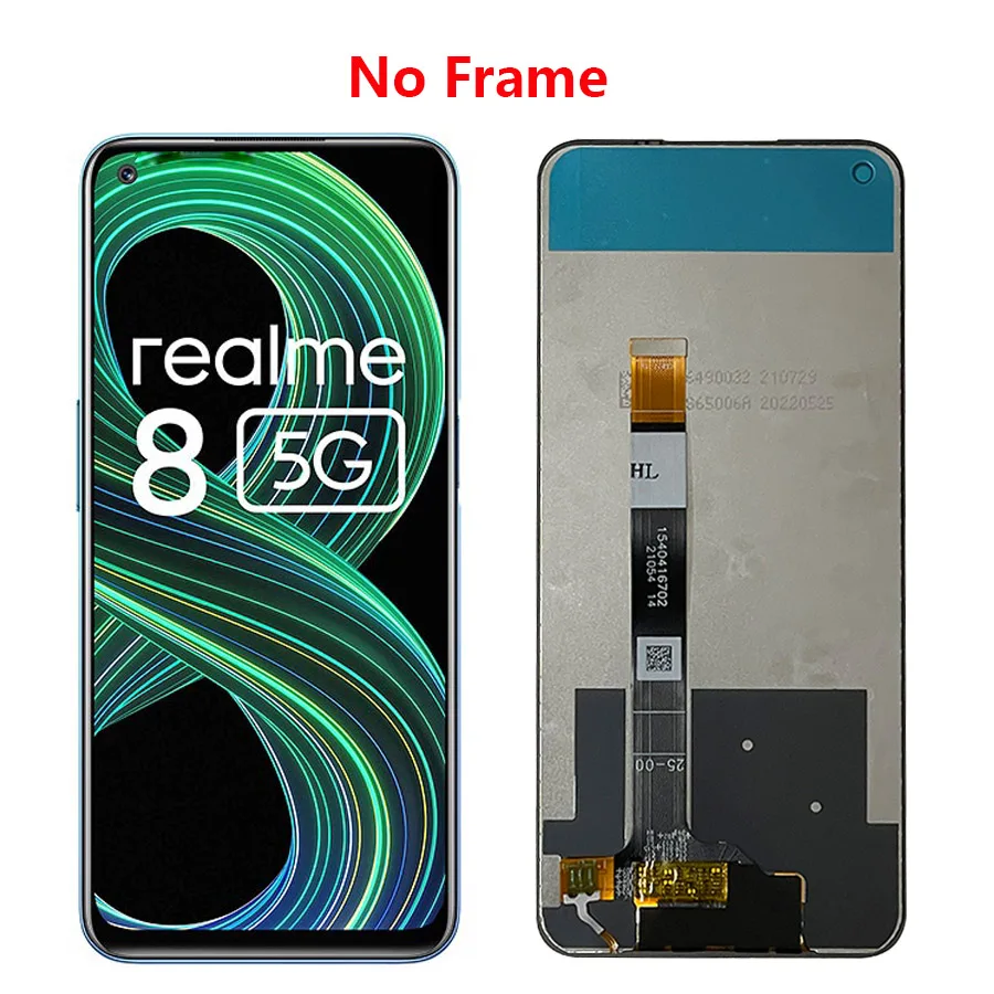 6.5\'\' IPS For Realme 8 5G LCD Display Touch Screen Digitizer Assembly For Realme 8 5G LCD With Frame RMX3241