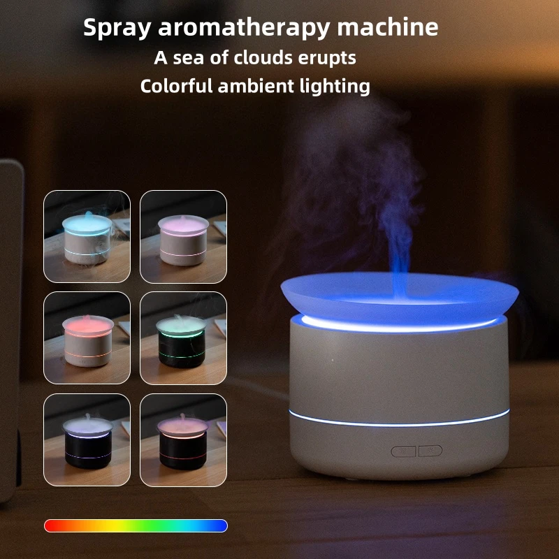 Simulated Fog Aromatherapy Machine Home Office USB Plug in Colorful Atmosphere Light Essential Oil Aromatherapy Humidification