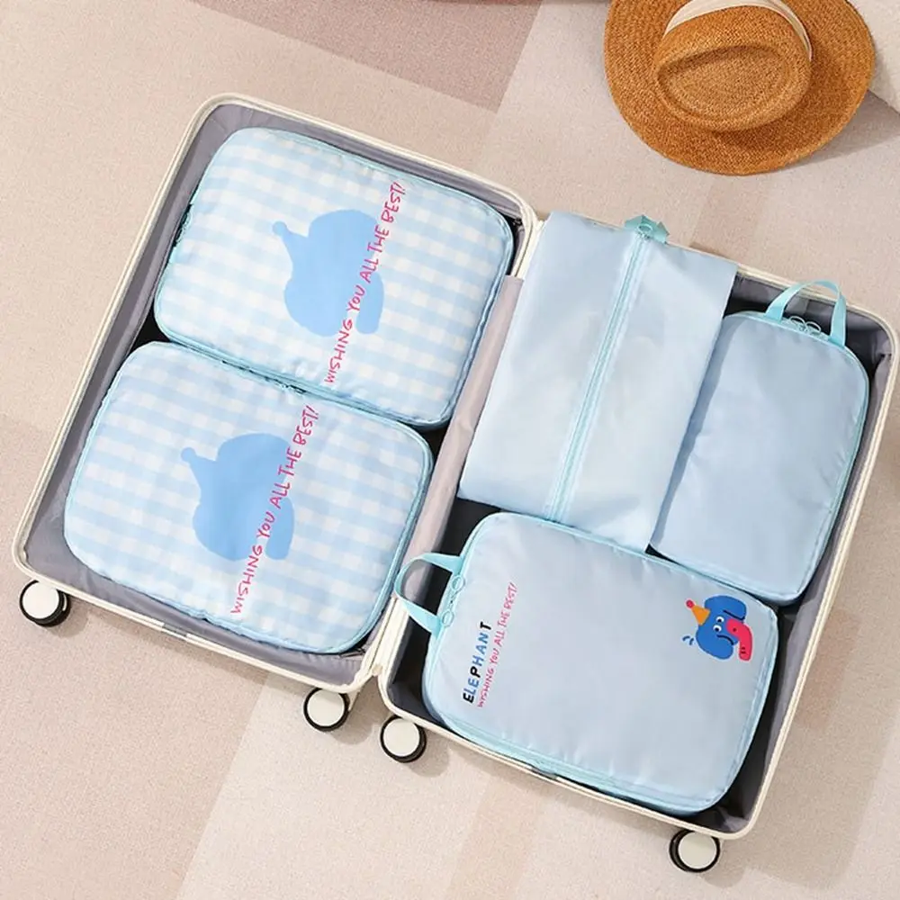

4Pcs Foldable Compressed Travel Clothes Bag Large Capacity Moisture-proof Clothes Storage Bag Dustproof Space Saving