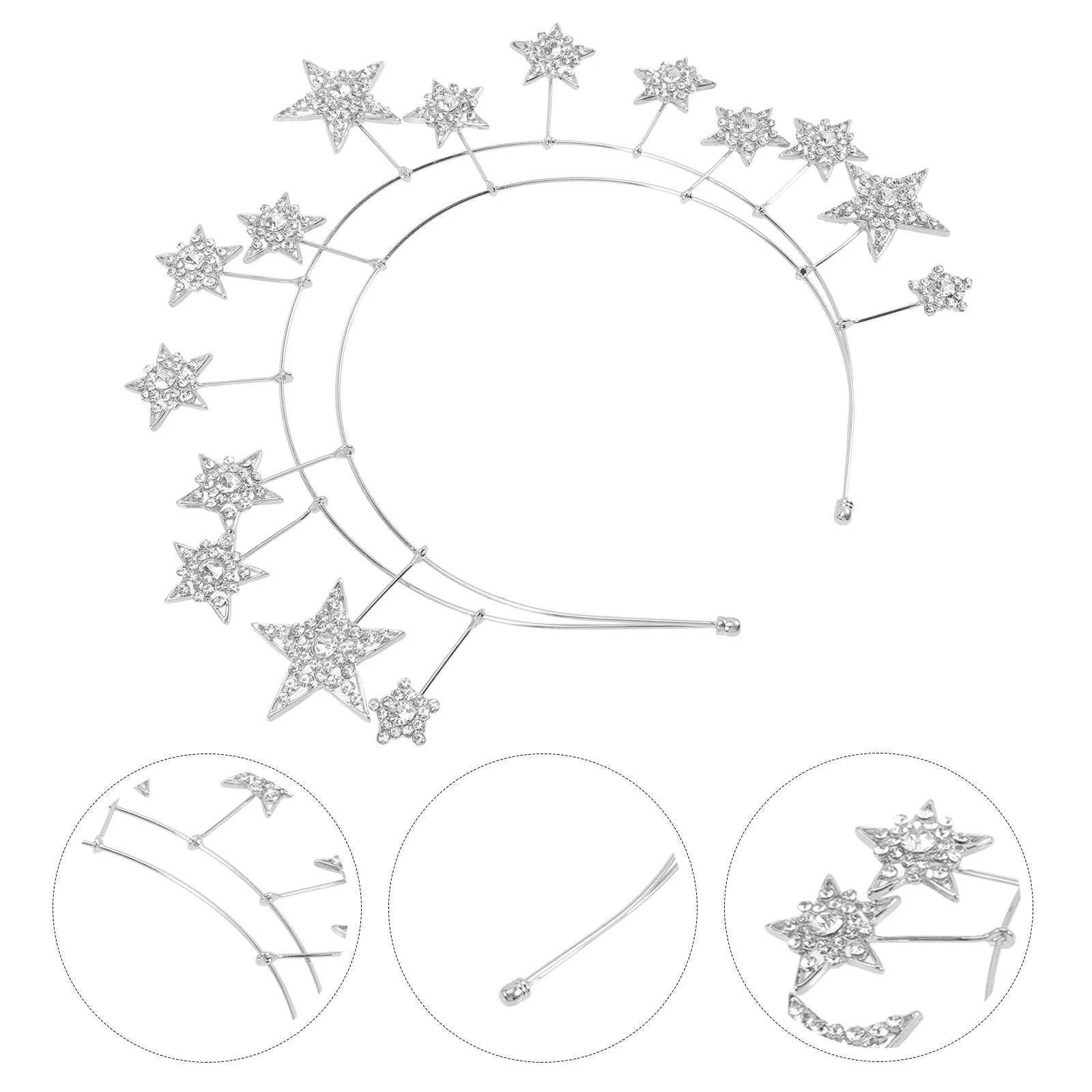 

Crystal Diamond Headband Women's Bridal Hair Accessories Trendy Alloy Formal Star Hairband