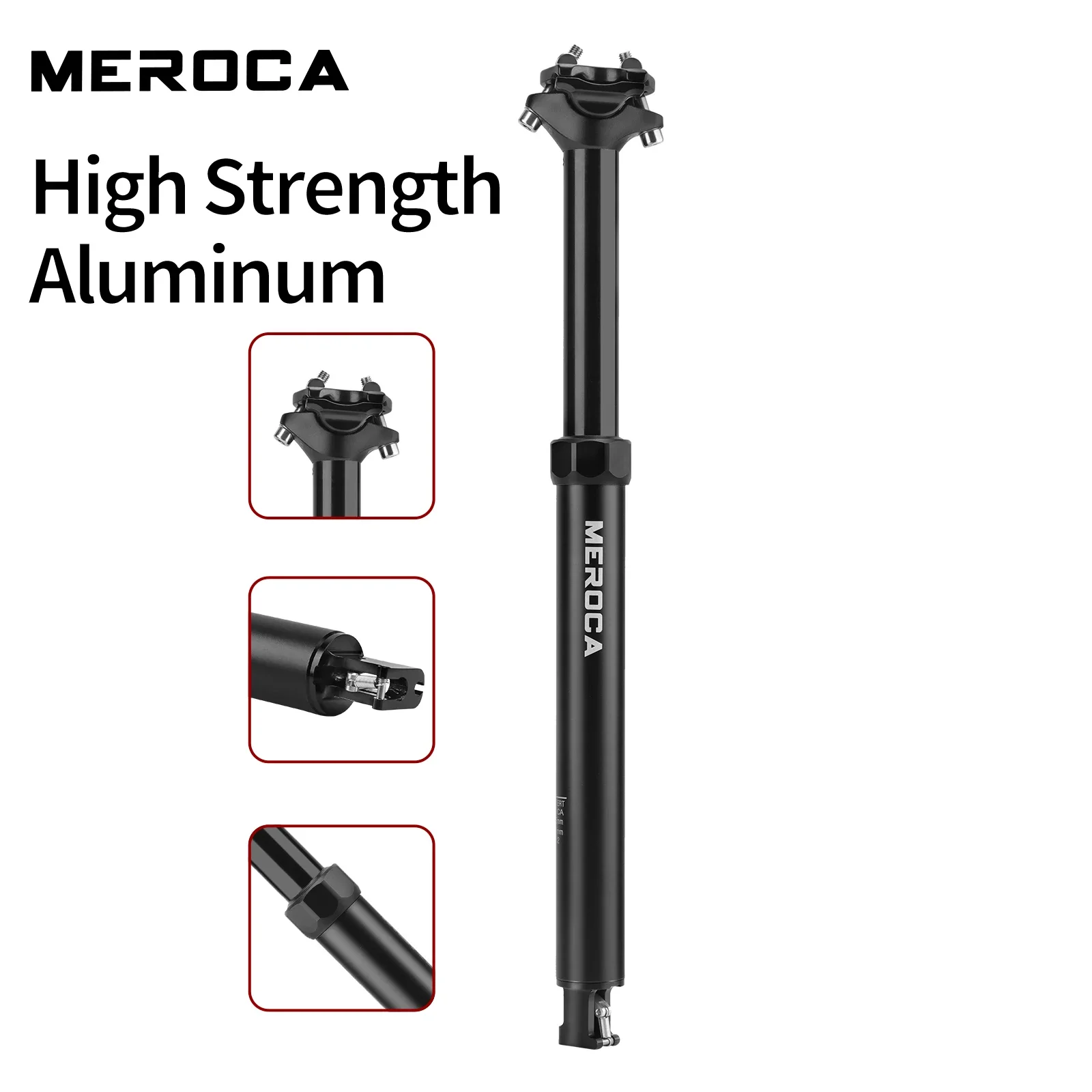 MEROCA Bike Dropper Seat Post 30.9/31.6x425mm Internal Routing Cable Remote Wire Control Lift Seat Tube Mtb Seatpost