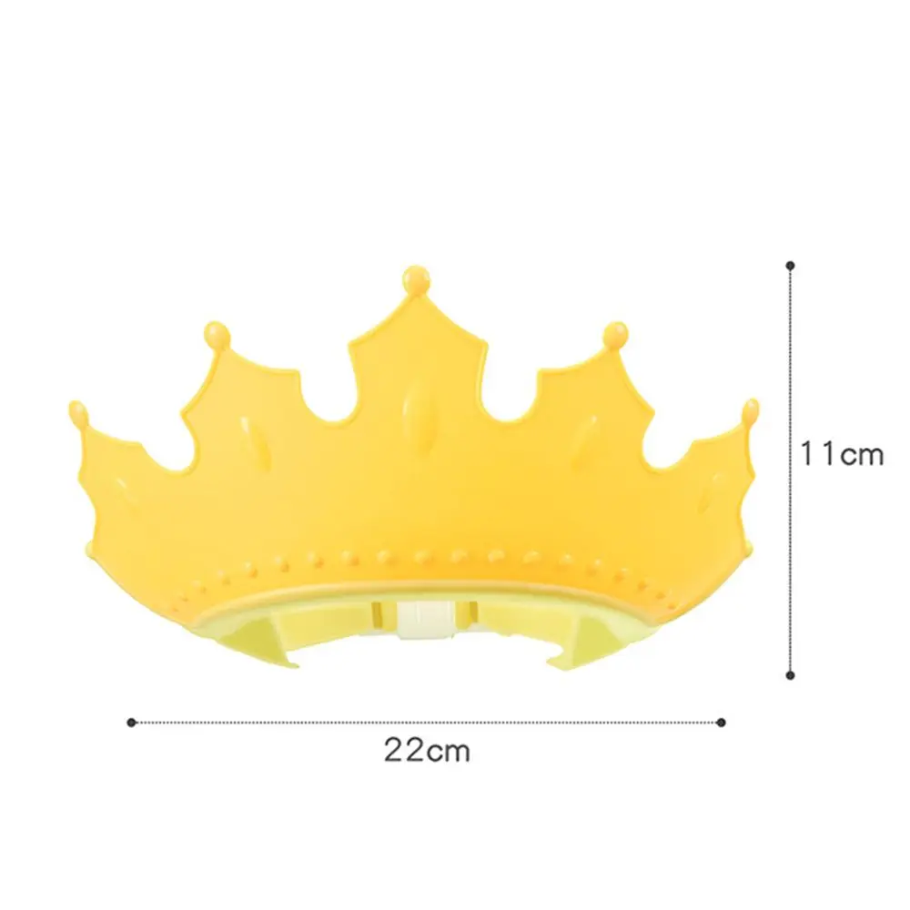 Ear&Eye Protection Solid Color Shower Cap Plastic Crown Shape Wash Hair Shield Hat Baby Shampoo Cap Shower Head Cover