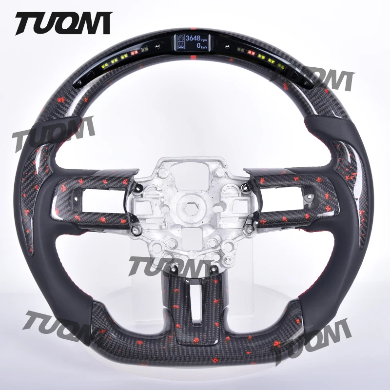 Forge Carbon Fiber Steering Wheel For Ford mustang Car Interior Accessories With LED Display