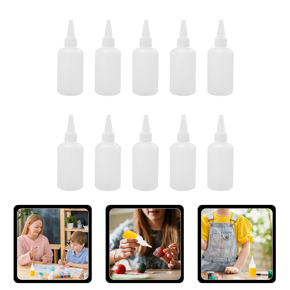 

20 Pcs Empty Shampoo Bottles Dispenser Pointed Mouth Squeeze Pigment Liquid Glue Container White Plastic