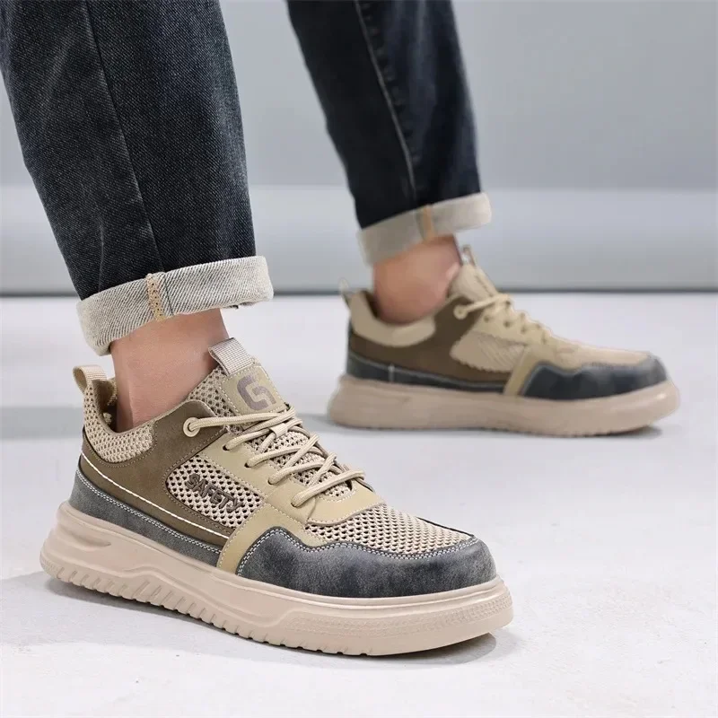 

New 2025 summer indestructible steel toe boots breathable men's tactical boots sports shoes nail resistant men's shoes