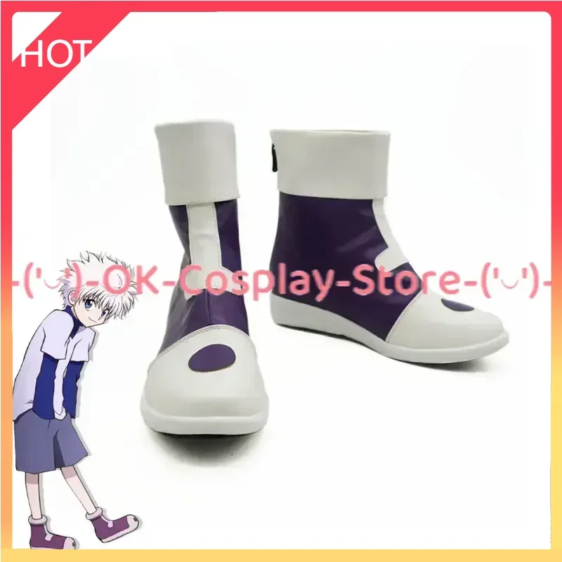 Killua Zoldyck Cosplay Shoes Halloween Carnival Boots PU Shoes Anime Hunter Cosplay Props Custom Made