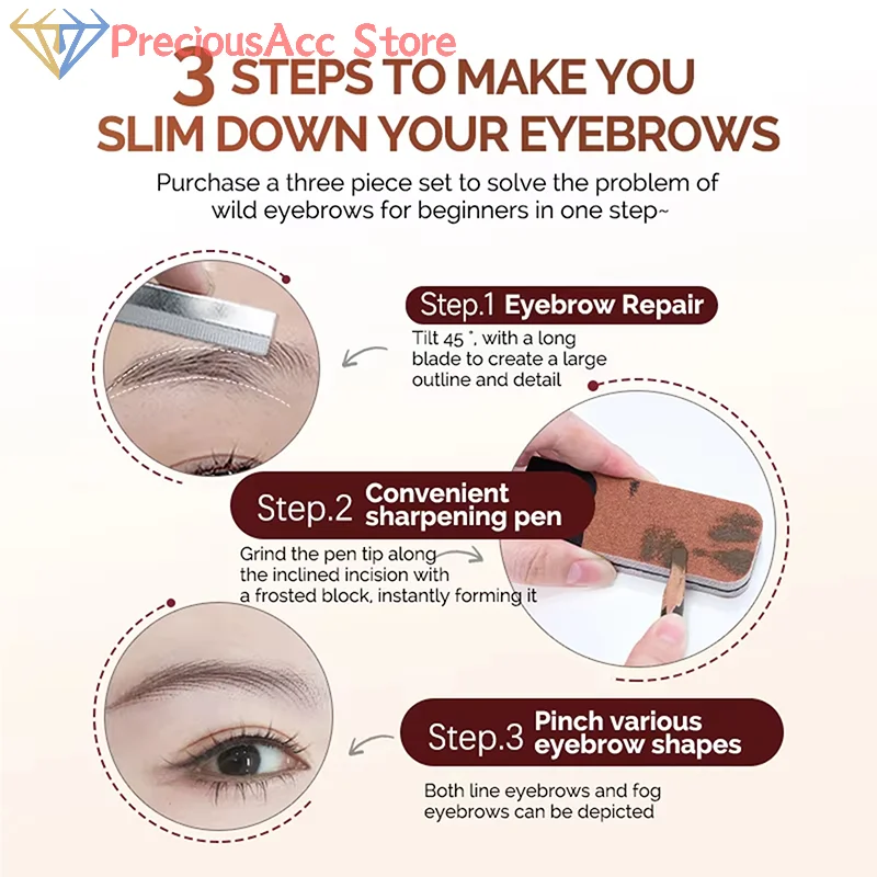 Eyebrow Pencil Sharpener Makeup Grinder Sandpaper Tool for Fine Point Cosmetic Liner Grooming Beauty Kit Home Travel