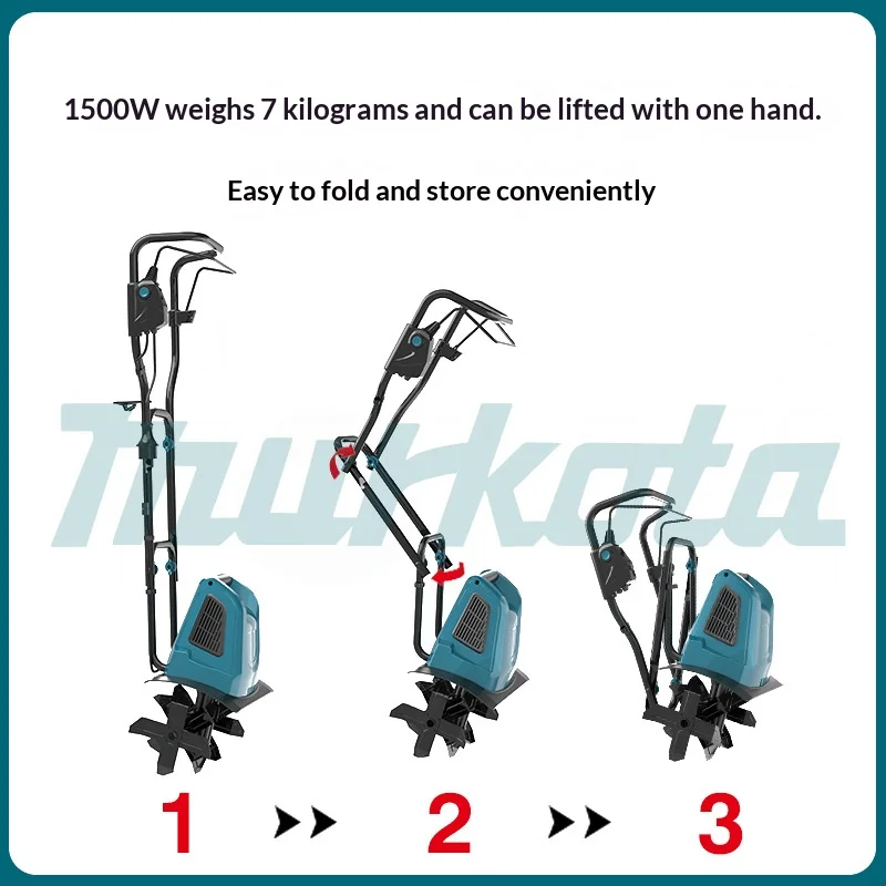 220v Plug-In Scarifier Micro Tiller Soil Turning Small Plow Ground Digging Agricultural Rotary Tiller 관리기농기계 관리기 Motoculteur 밭갈이
