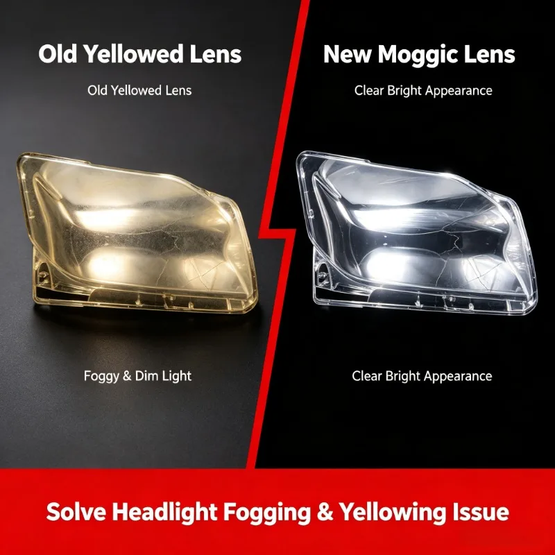 Moggic Headlight Lens Cover For Lexus GX400 GX460 2014-2018 Clear Front Headlamp Anti-yellow Shell