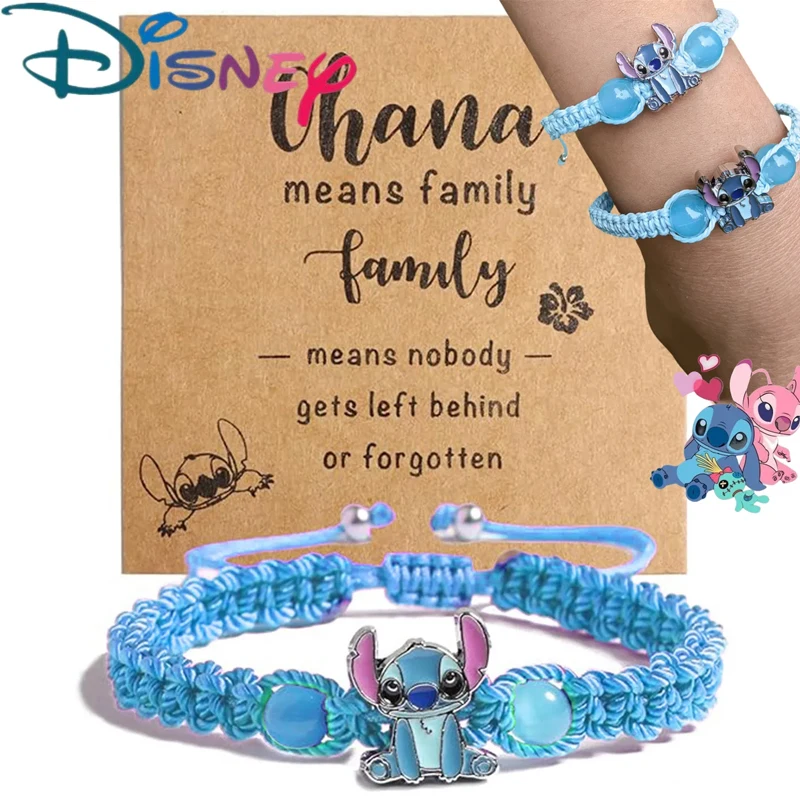 New Disney Lilo & Stitch Bracelets Braided Rope Creative Women's Jewelry Adjustable Couple Bracelet Accessories Christmas Gift