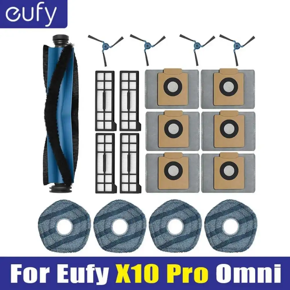 Fit For Eufy X10 Pro Omni Replacement Parts Main Roller Side Brush Hepa Filter Mop Cloth Pads Dust Bag Vacuum Cleaner Accessory
