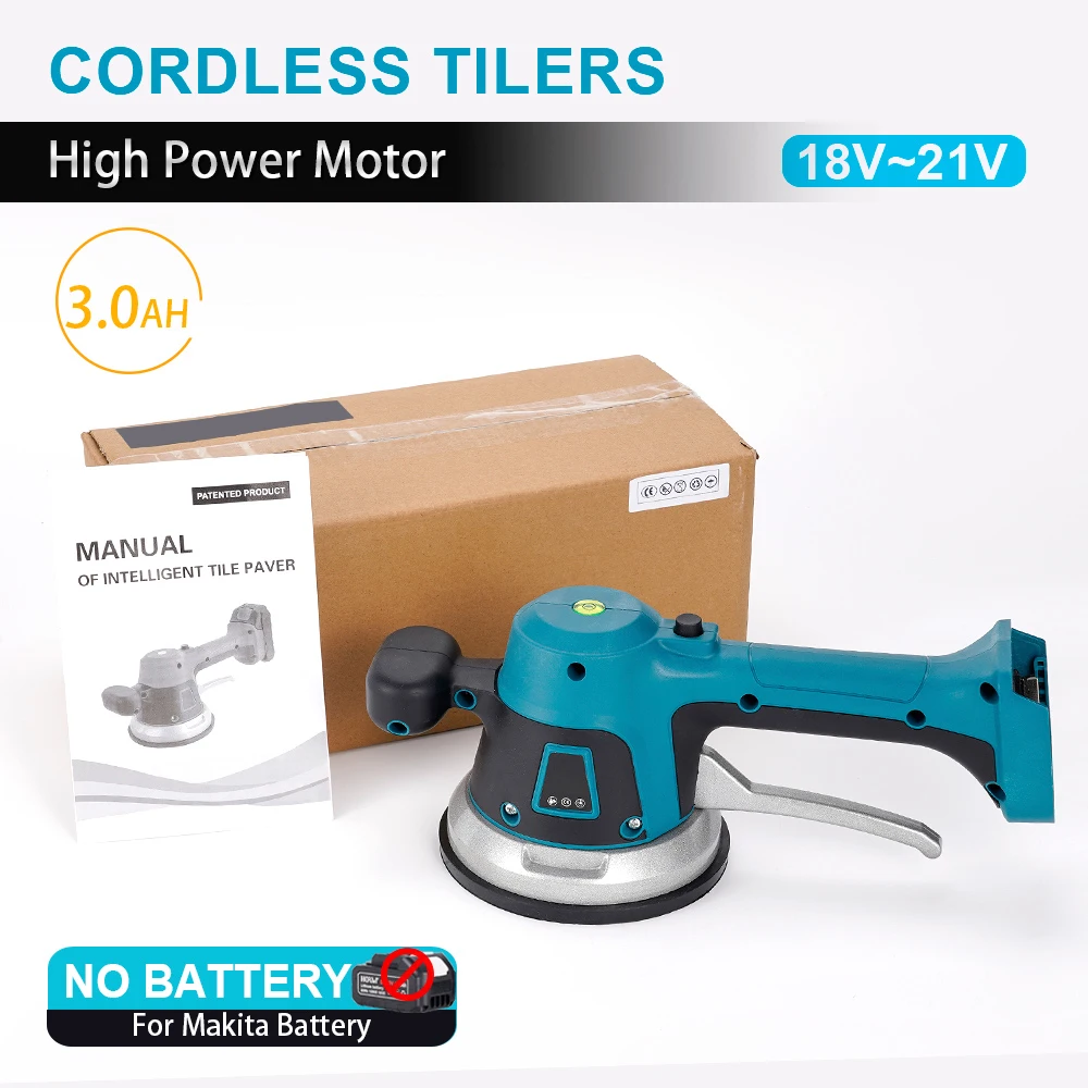 20V Wireless Tiler Vibrator Tiling Machine 6 Speed Automatic Tiles Leveling Adjustment Absorb Power Tool For  Makita 18V Battery