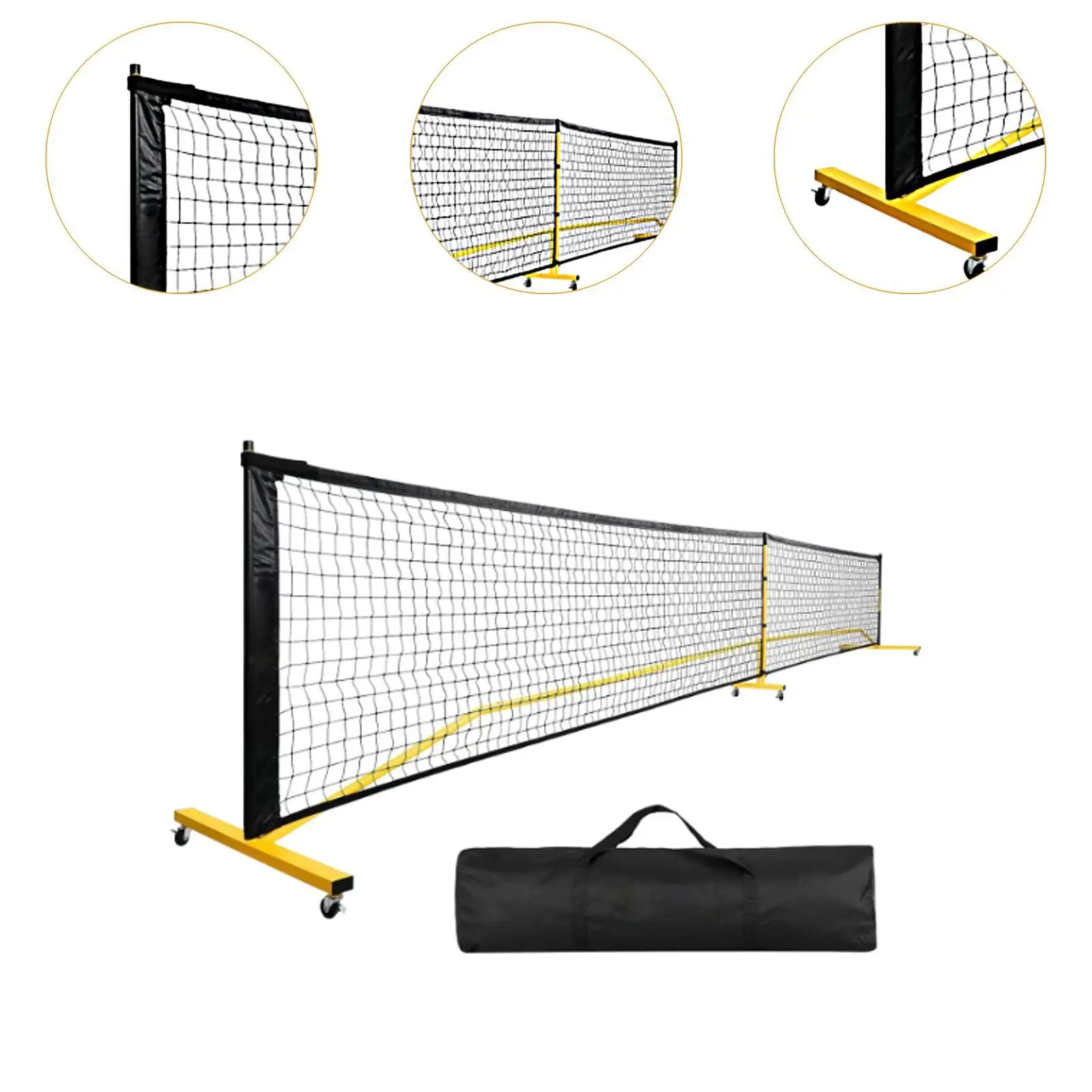 Portátil Pickleball Net System, Metal Frame Incluindo Saco De Transporte, Futebol Treinamento Gramados, Indoor e Outdoor, Tamanho Do Regulamento, 22ft