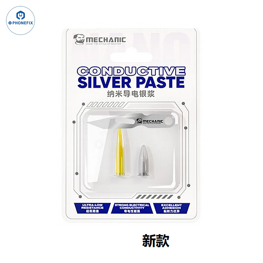 

MECHANIC NANO20 Проводящая серебряная паста для iPhone Android Ремонт телефона Сверхнизкое сопротивление экрана PCB IC Ремонт Серебряная паста