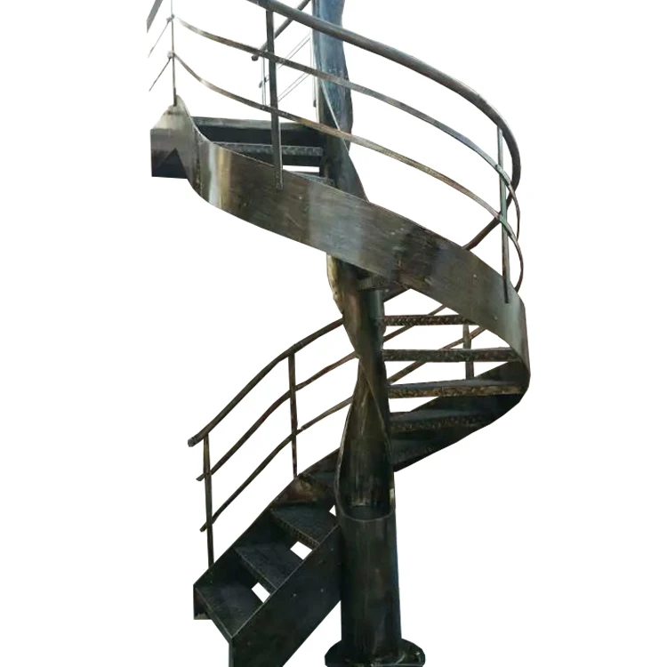 

Safety Interior Round Compact Interior Spiral Stringer Narrow Modern Indoor Staircase steel railing