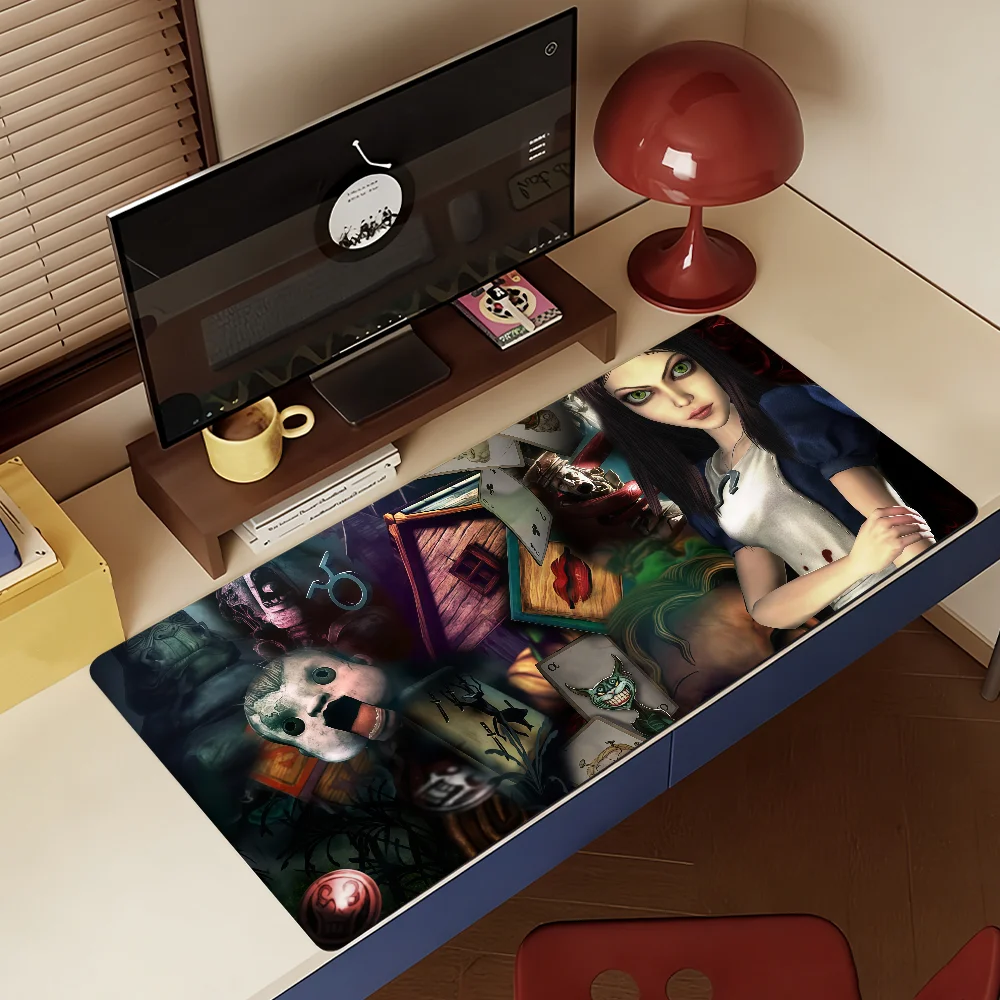 Game Alice Madness Returns Horror Mouse Pad For Office Gaming And Keyboards Non-Slip Large Waterproof