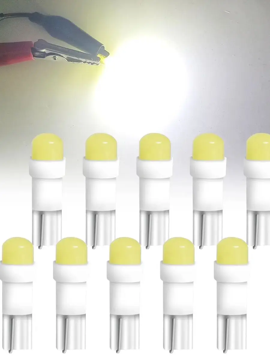 10PCS T5 Led-leuchten W 1,2 W W3W LED Auto Innen Licht Auto Seite Für Auto Blinker Dome Tür lesen Backup Freiheit Lichter