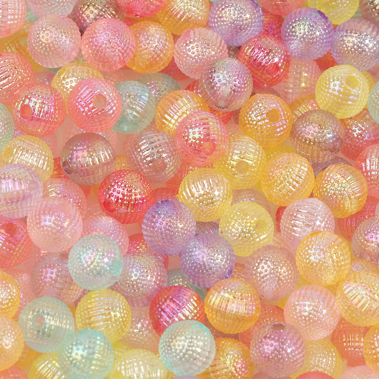 8mm Colorful Bayberry Beads Round Big Hole Loose Spacer Acrylic Beads Fit Europe Beads For Jewelry Making Phone Chain Bracelet