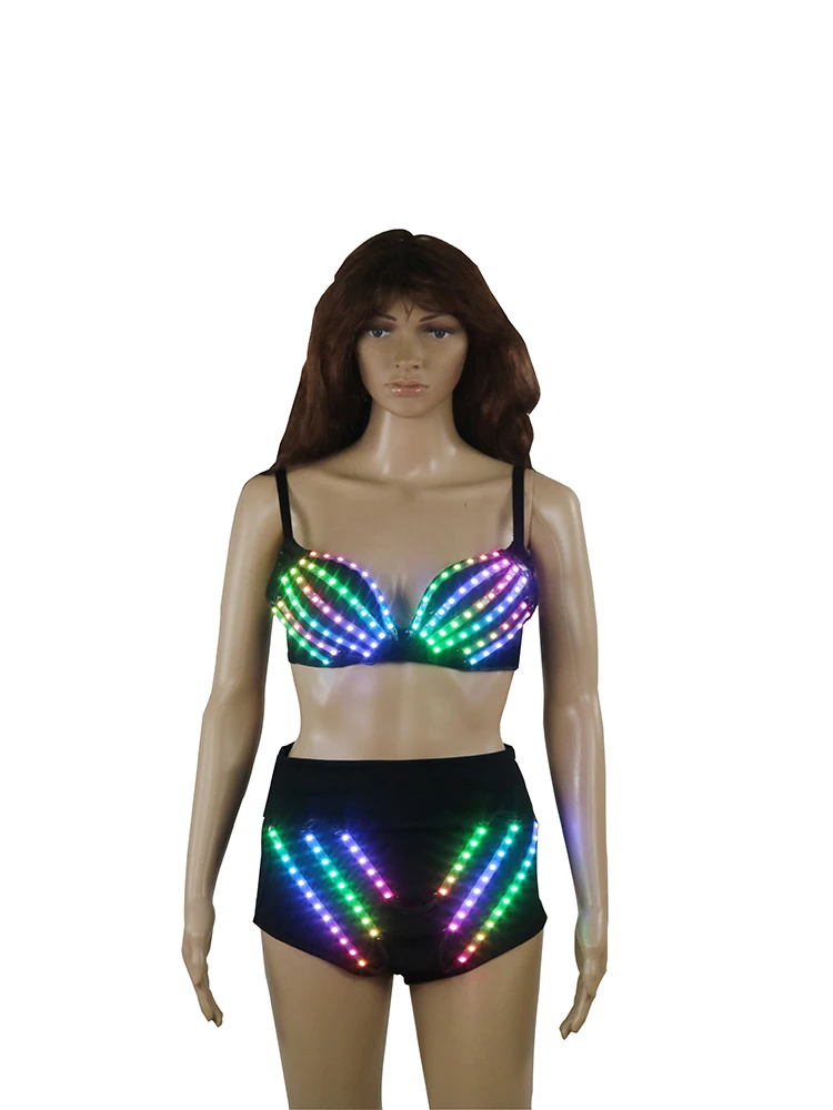 

LED evening set, evening clothing bra, performance supplies, LED bra with lighting effect