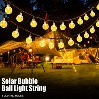 5/7M Outdoor Solar String Lights 20/50LED Crystal Ball Lights 8 Mode Waterproof Solar Fairy Lamp for Garden Wedding Party Decor