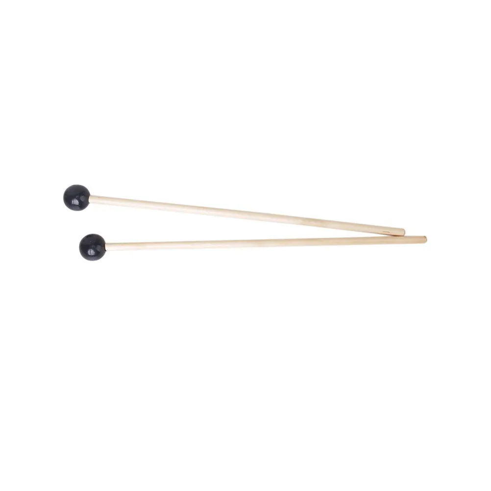 Pair of Birch Rubber Head Glockenspiel Mallets Black Hardwood Sticks for Performance Beautiful Sound Rubber Head Glockenspiel