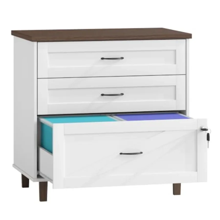 3 Drawer File Cabinet with Lock for Home Office