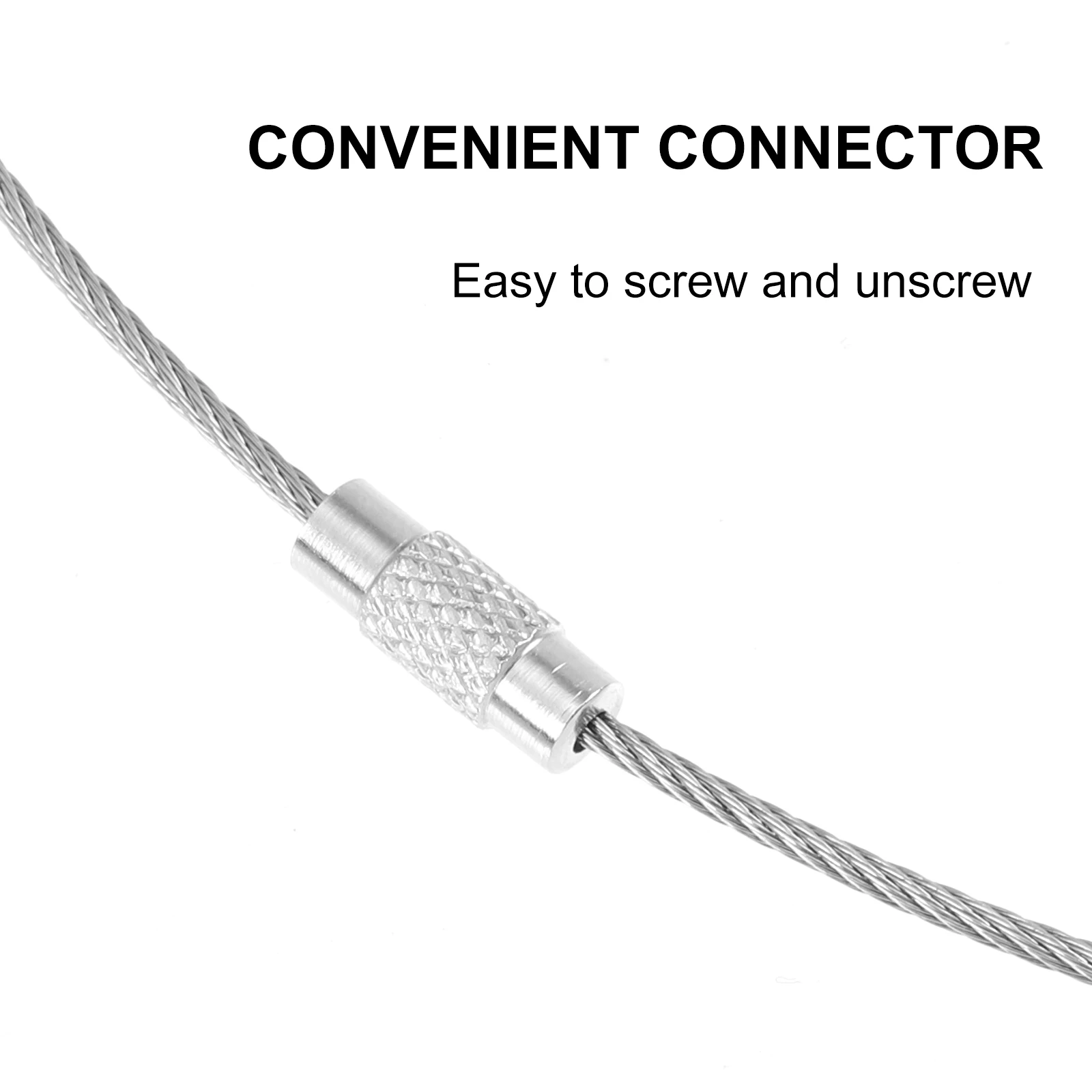 

10 Pcs Wire Rope Lock Keychains Stainless Steel Loops Luggage Tags Hooks Cable Rings Reusable Climbing Accessories