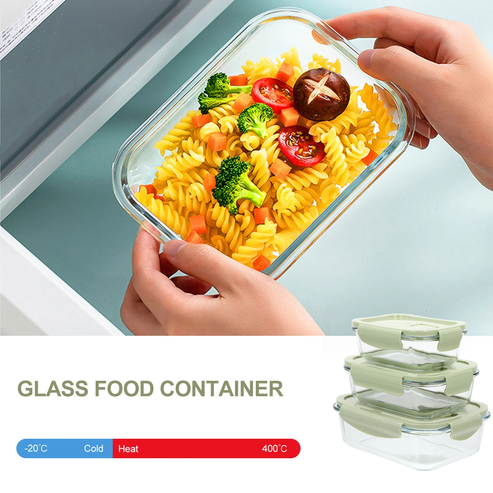 

3шт стеклянный обед термостойкий химически стойкий контейнер для еды скрытое вентиляционное отверстие легкий офис