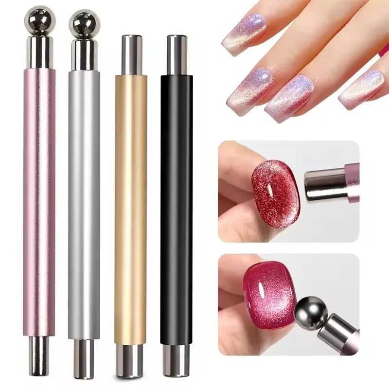 1Pcs Round Steel Magnetic Ball Double-Headed Thickened Cat-Eye Magnetic Stick Cylindrical French Magnet Pen Cat Eye Magnet Tool