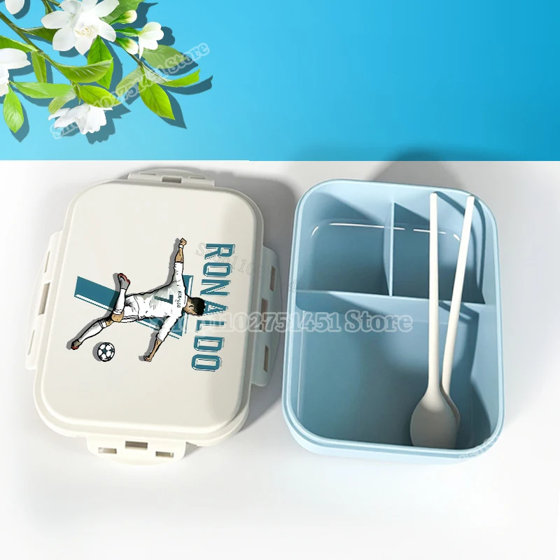 نجوم كرة القدم كريستيانو رونالدو طباعة الغداء مربع CR7 علب الاغذية للطلاب الغذاء مربع النساء نزهة الحاويات عشاء سطل الهدايا