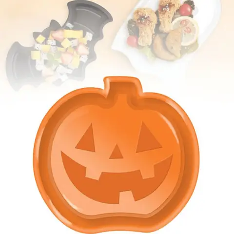 Halloweenfest godisfat, söt pumpa fladdermus spökmatbricka, dessert snacks fruktfat, Halloween hemfestdekorationer 10 best sales godisbordsdekorationer - №3