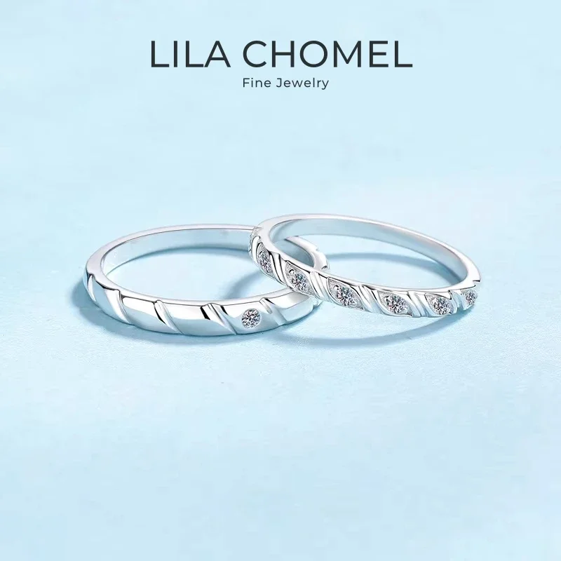 Anillos de Compromiso y Matrimonio de Oro Rosa y Blanco de 18K para Mujer y Hombre, con Diamantes Moissanita, Regalo de Cumpleaños para Novia, Anillos de Platino PT950