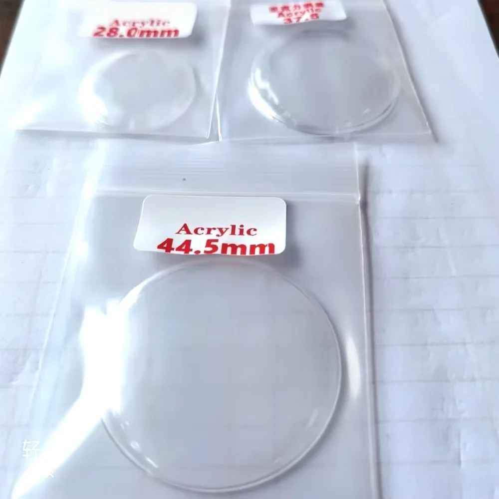Cubierta frontal de cristal de reloj con forma de tapa de plástico acrílico, pieza de reparación de reloj de 28mm-38mm de diámetro