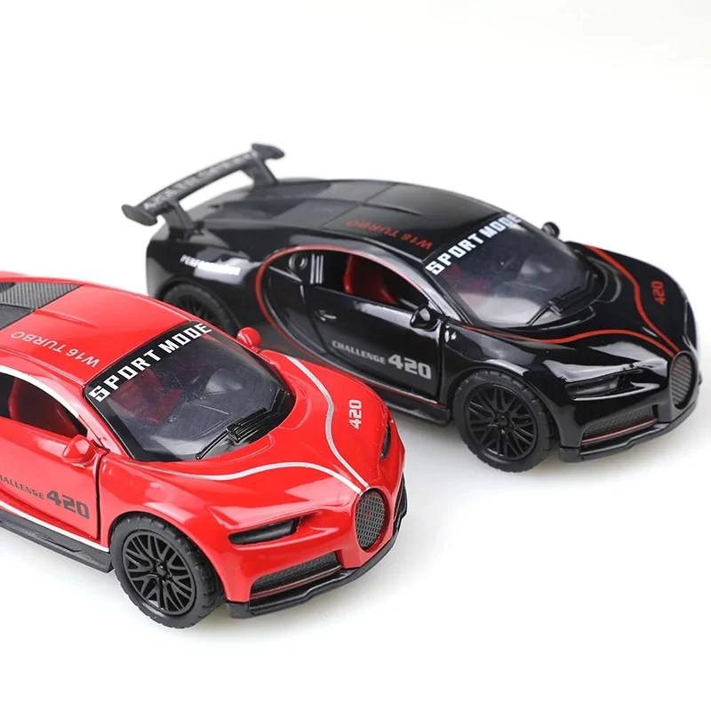 1:36 simulação liga super esporte carro bugati modelo de metal diecasts brinquedo puxar para trás 3 portas abertas crianças presentes