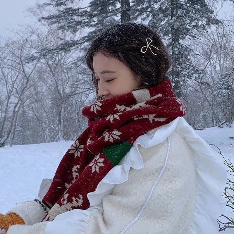 عيد الميلاد للرجال والنساء عيد الميلاد الغزلان وشاح وشاح للجنسين الشتاء وشاح محبوك الرنة عيد الميلاد موضوع الأوشحة وشاح دافئ