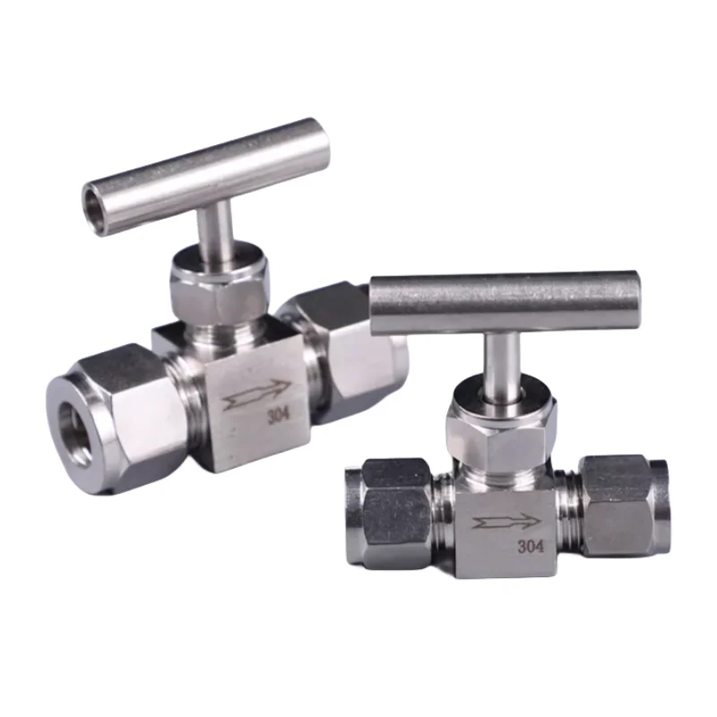 

Adjustable needle valve OD 6 Compression Double Ferrule Tube Connector stainless steel 304